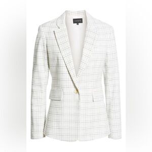 1.STATE Mini Windowpane Check Blazer Plaid One
Button Jacket Sz 8 white black